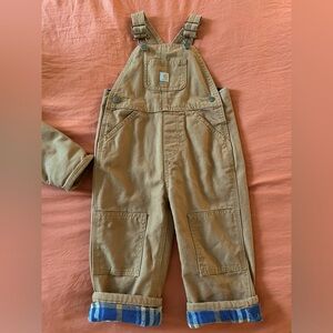 Carhartt Toddler Boys' Canvas Overall Flannel Lined size 2 T ( unisex)